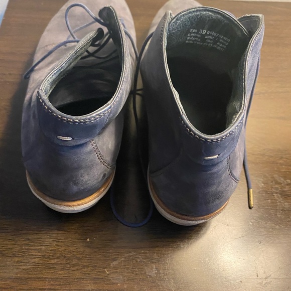 Dansko Blue Heeled Boots with Suede Finish - Picture 1 of 2
